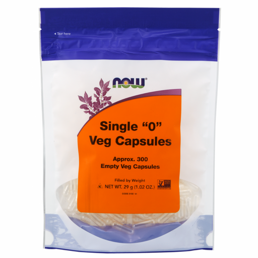 NOW Single "0" Veg Capsules approx. 300 empty capsules - The Health Shop