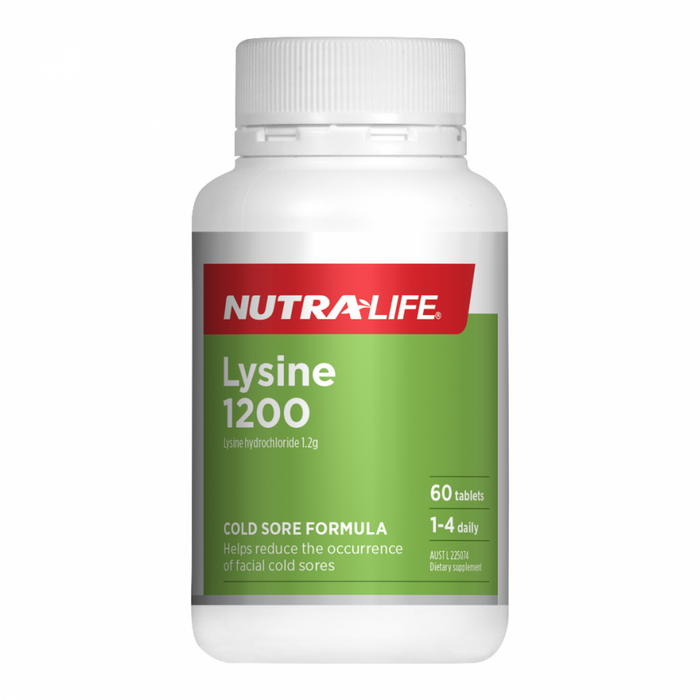 Nutra-Life Lysine 1200mg 60tabs - The Health Shop