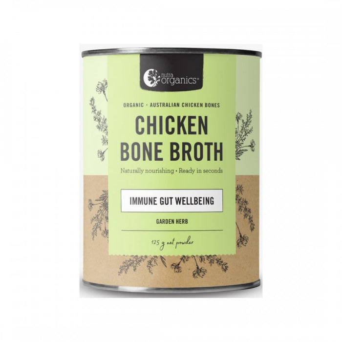 Nutra Organics Chicken Bone Broth, Garden Herb 125g - The Health Shop