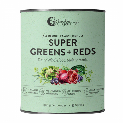 Nutra Organics Super Greens + Reds powder 300g - The Health Shop