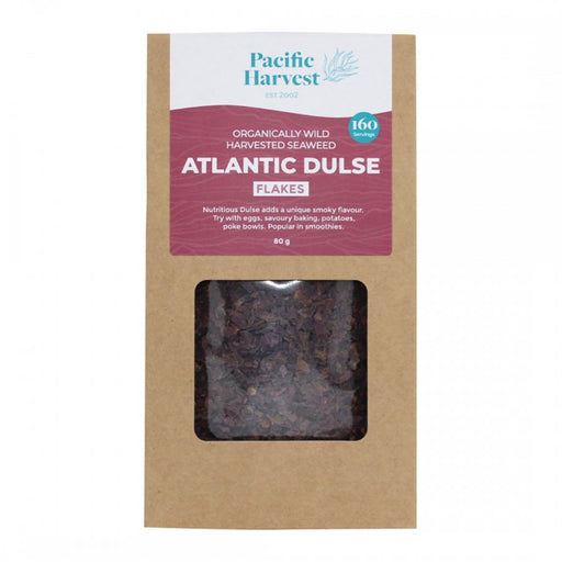 Pacific Harvest Atlantic Dulse Flakes, Wild Harvested Seaweed 80g - The Health Shop