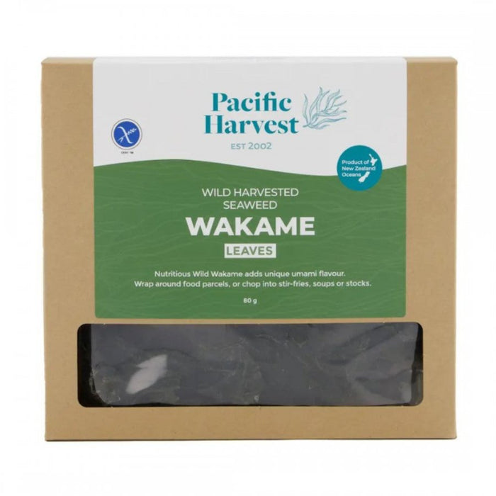 Pacific Harvest Wakame Leaves, Wild Harvested Seaweed 80g - The Health Shop