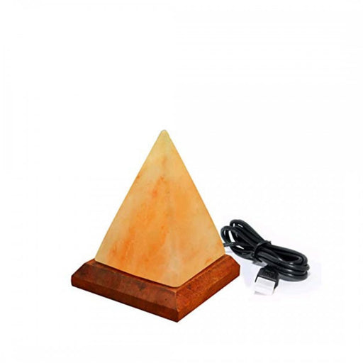 Salt Stone Mini Pyramid Lamp - USB Orange Glow LED - The Health Shop