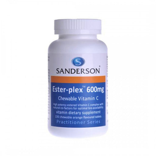 Sanderson Ester-Plex 600mg Vitamin C 220 chewable tablets, Orange Flavour - The Health Shop