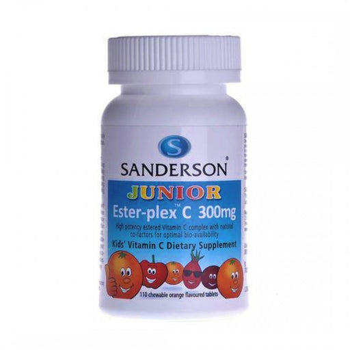 Sanderson Junior Ester-plex C 300mg, Orange Flavoured 110 chewable tablets - The Health Shop