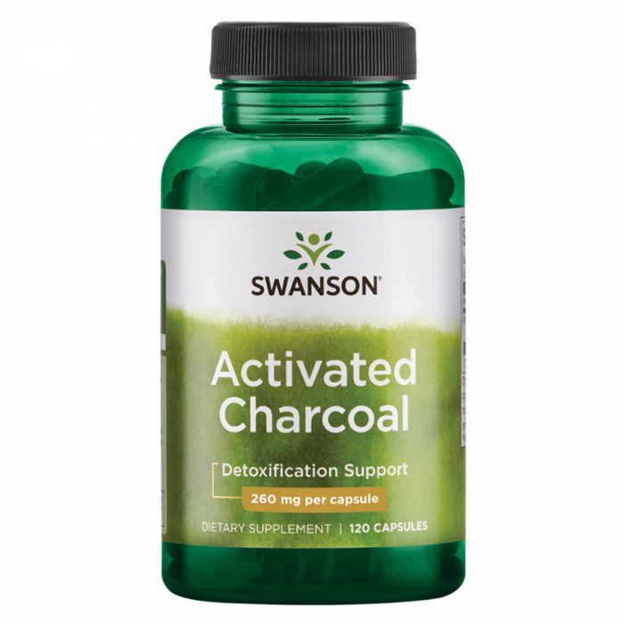 Swanson Activated Charcoal 260mg 120caps - The Health Shop